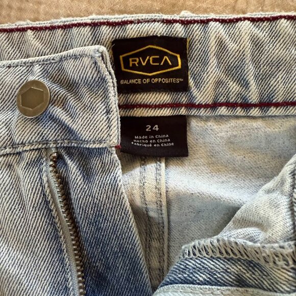 RVCA Recession Denim Straight Leg Jeans in Light Wash, Size 24 - Picture 11 of 14